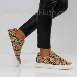 ДАМСКИ КЕЦОВЕ - 1509-095201605 BEIGE/SNAKE