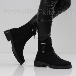 ДАМСКИ БОТИ - 1509-201202218 BLACK-WHITE