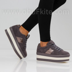 ДАМСКИ КЕЦОВЕ НА ПЛАТФОРМА - 1809-73201403 GREY