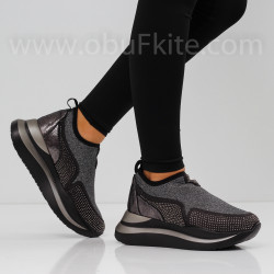 ДАМСКИ КЕЦОВЕ НА ПЛАТФОРМА - 1809-9839202904 PEWTER