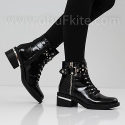 ДАМСКИ БОТИ НА ТОК - 1809-66203427 BLACK