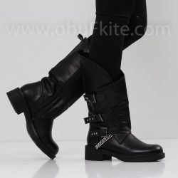 ДАМСКИ БОТИ НА ТОК - 1809-9833203226 BLACK