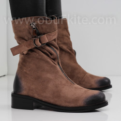ДАМСКИ БОТИ НА ТОК - 0110-3216204314 BEIGE