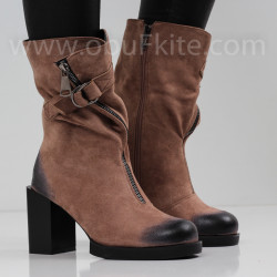 ДАМСКИ БОТИ НА ТОК - 0110-3214204416 BEIGE