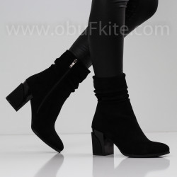 ДАМСКИ БОТИ НА ТОК - 0110-6733204317 BLACK
