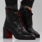 ДАМСКИ БОТИ НА ТОК - 0110-642204132 BLACK/RED