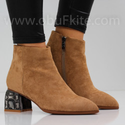 ДАМСКИ БОТИ НА ТОК - 0110-325204233 BEIGE