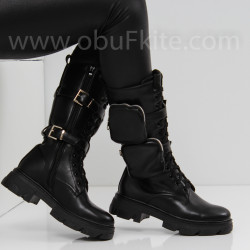 ДАМСКИ БОТУШИ - 0110-9865204049 BLACK