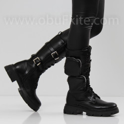 ДАМСКИ БОТУШИ - 0110-9865204049 BLACK