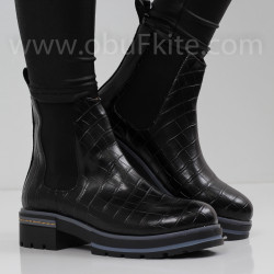 ДАМСКИ БОТИ - 1910-450202125 BLACK-KROKO