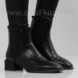 ДАМСКИ БОТИ НА ТОК - 1910-1003202231 BLACK-KROKO
