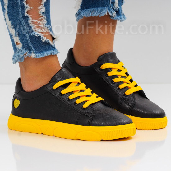 ДАМСКИ КЕЦОВЕ - 17081910 BLACK/YELLOW