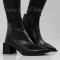 ДАМСКИ БОТИ НА ТОК - 1910-7010202446 BLACK-PU