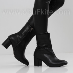 ДАМСКИ БОТИ НА ТОК - 1910-9203202250 BLACK-PU