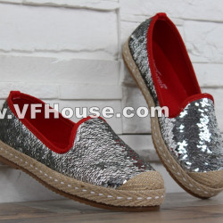 Еспадрили 16-2902 01 Silver/Red