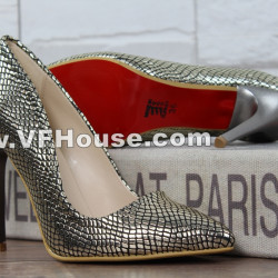 Елегантни обувки 16-RZ2902 01 Gold/Black Croc