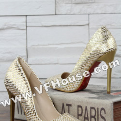 Елегантни обувки 16-RZ2902 01 Gold/White Croc