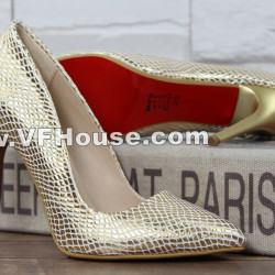 Елегантни обувки 16-RZ2902 01 Gold/White Croc